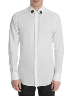 DOLCE&GABBANA Crown Collar Cotton Poplin Shirt For Men -Deals DOLCE&GABBANA Store unnamed file 2722