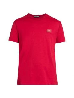 DOLCE&GABBANA Plaque Tee For Men Rosso Brillante -Deals DOLCE&GABBANA Store unnamed file 2752