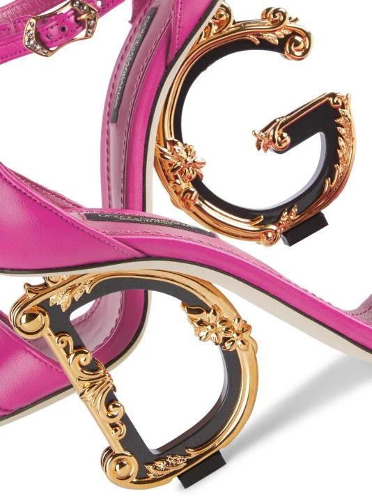 DOLCE&GABBANA Sculpted-Heel Leather Sandals Rosa 9 DOLCE&GABBANA Sculpted-Heel Leather Sandals Rosa - Image 7