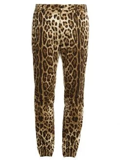 DOLCE&GABBANA Cropped Leopard-Print Pants For Men