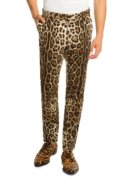 DOLCE&GABBANA Cropped Leopard-Print Pants For Men 4 DOLCE&GABBANA Cropped Leopard-Print Pants For Men - Image 2
