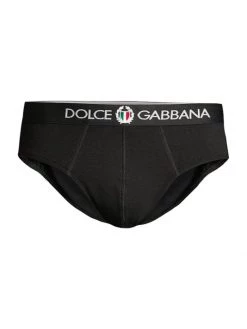 DOLCE&GABBANA Sports Crest Midi Briefs For Men White