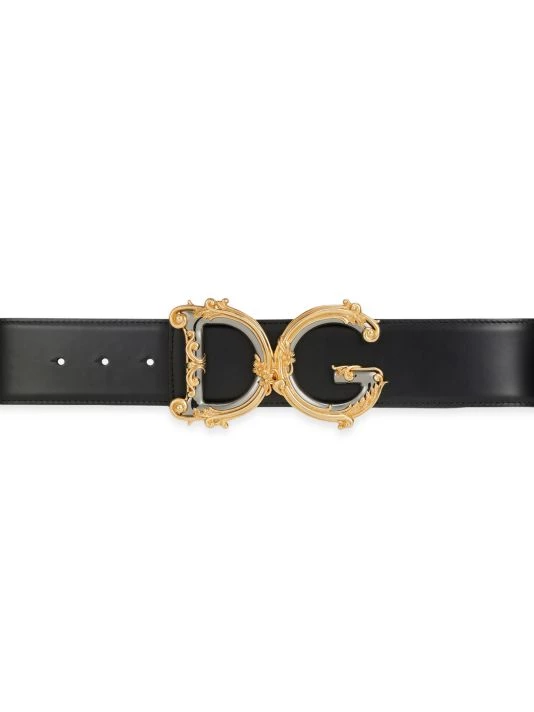 DOLCE&GABBANA Barocco Logo Leather Belt Black 4 DOLCE&GABBANA Barocco Logo Leather Belt Black - Image 2