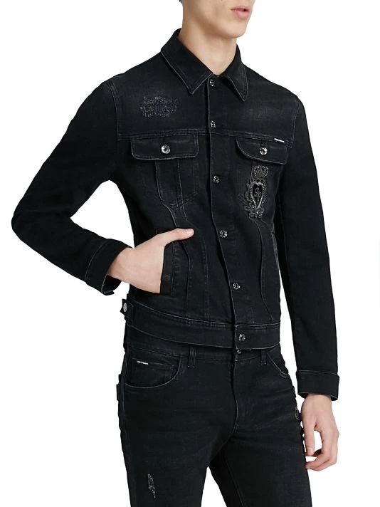 DOLCE&GABBANA Crown Denim Jacket For Men 6 DOLCE&GABBANA Crown Denim Jacket For Men - Image 4