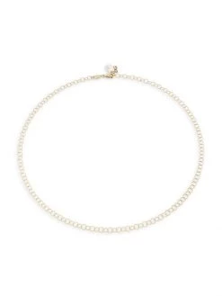 DOLCE&GABBANA 18K Gold & Pearl Cable Chain Necklace