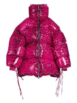 DOLCE&GABBANA Oversized Leopard Print Puffer Coat