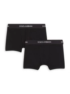 DOLCE&GABBANA Little Boy's & Boy's Logo-Waist Boxer Briefs For Kids Grey
