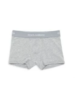 DOLCE&GABBANA Little Boy's & Boy's Logo-Waist Boxer Briefs For Kids Grey -Deals DOLCE&GABBANA Store unnamed file 3007