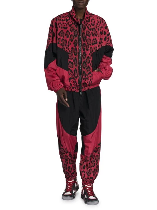 DOLCE&GABBANA Leopard Print Nylon Sweatshirt For Men 4 DOLCE&GABBANA Leopard Print Nylon Sweatshirt For Men - Image 2