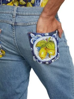 DOLCE&GABBANA Printed Pocket Ripped Jeans For Men -Deals DOLCE&GABBANA Store unnamed file 3078