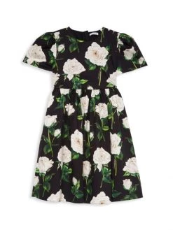 DOLCE&GABBANA Little Girl's & Girl's Rose Print Dress For Kids