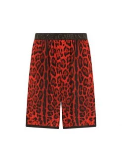 DOLCE&GABBANA Bold Leopard-Print Shorts For Men