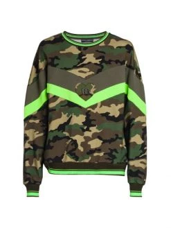 DOLCE&GABBANA Military-Print Crewneck Logo Sweatshirt For Men