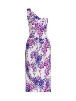 DOLCE&GABBANA Floral One-Shoulder Midi-Dress
