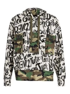 DOLCE&GABBANA Camo Print Trimmed Logo Sweatshirt For Men