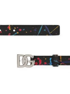 DOLCE&GABBANA Kid's Splatter Leather Logo Belt For Kids -Deals DOLCE&GABBANA Store unnamed file 3188