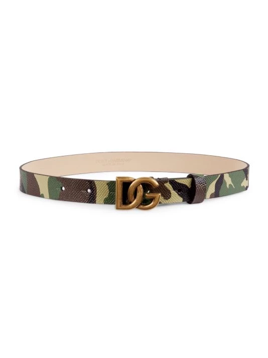 DOLCE&GABBANA Camo Logo Buckle Belt For Kids 3 DOLCE&GABBANA Camo Logo Buckle Belt For Kids