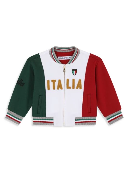 DOLCE&GABBANA Baby Boy's Tricolor Italia Bomber Jacket For Kids 3 DOLCE&GABBANA Baby Boy's Tricolor Italia Bomber Jacket For Kids