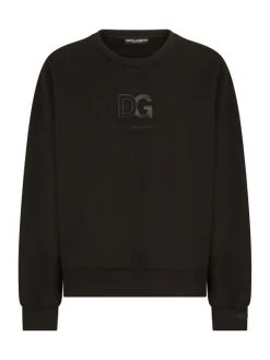 DOLCE&GABBANA Embossed Logo Crewneck Sweatshirt For Men Nero
