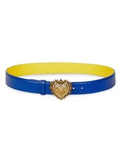 DOLCE&GABBANA Heart Buckle Leather Belt