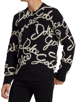 DOLCE&GABBANA Embroidered Logo Wool-Blend Sweater For Men -Deals DOLCE&GABBANA Store unnamed file 367