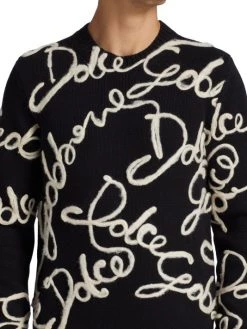 DOLCE&GABBANA Embroidered Logo Wool-Blend Sweater For Men -Deals DOLCE&GABBANA Store unnamed file 369