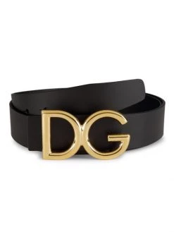 DOLCE&GABBANA Leather Logo Belt For Men White