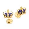 DOLCE&GABBANA 18K Yellow Gold, Lazuli, Sapphire, & Ruby Crown Cufflinks