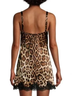 DOLCE&GABBANA Cheetah Print & Lace Silk Slip Dress -Deals DOLCE&GABBANA Store unnamed file 425