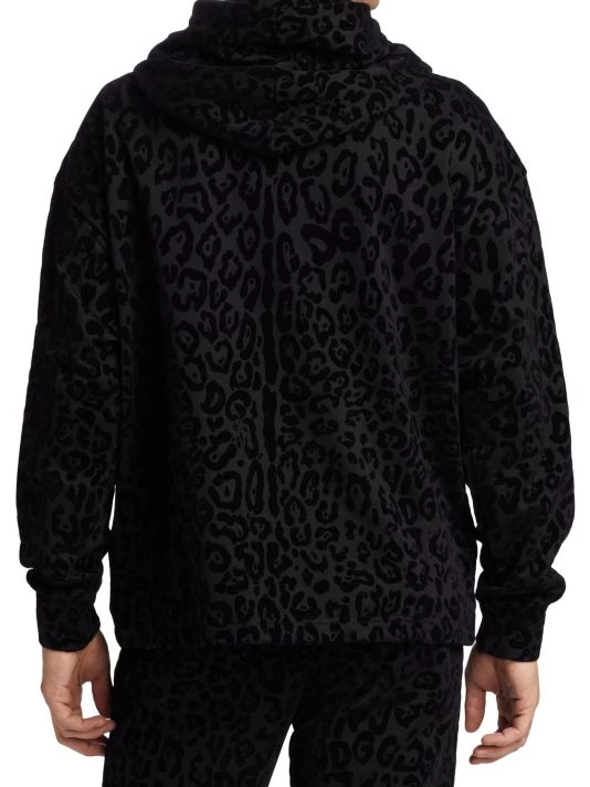 DOLCE&GABBANA Leopard-Print Flocked Zip Hoodie For Men 7 DOLCE&GABBANA Leopard-Print Flocked Zip Hoodie For Men - Image 5