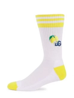 DOLCE&GABBANA Logo-Embroidered Lemon Socks For Men