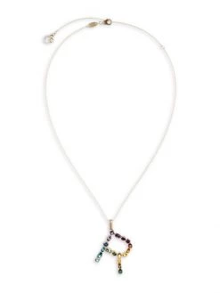 DOLCE&GABBANA Rainbow Alphabet 18K Gold & Gemstone Initial R Pendant Necklace