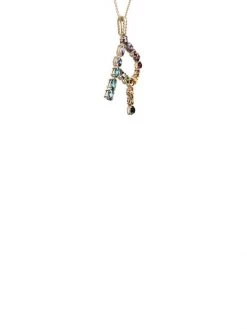 DOLCE&GABBANA Rainbow Alphabet 18K Gold & Gemstone Initial R Pendant Necklace -Deals DOLCE&GABBANA Store unnamed file 503