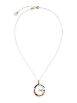DOLCE&GABBANA Rainbow Alphabet 18K Gold & Gemstone Initial G Pendant Necklace