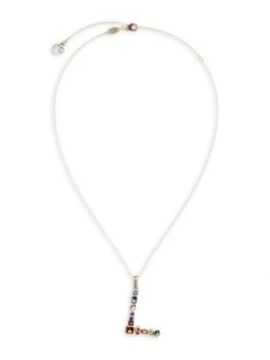 DOLCE&GABBANA Rainbow Alphabet 18K Gold & Gemstone Initial L Pendant Necklace
