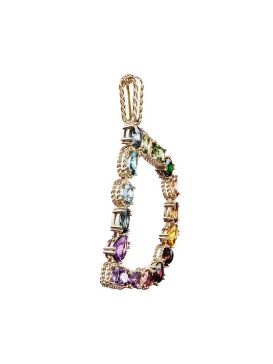 DOLCE&GABBANA Rainbow Alphabet 18K Gold & Gemstone Initial D Pendant Necklace 5 DOLCE&GABBANA Rainbow Alphabet 18K Gold & Gemstone Initial D Pendant Necklace - Image 3