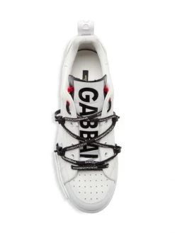 DOLCE&GABBANA Portofino Logo Strap Leather Sneakers For Men Nero -Deals DOLCE&GABBANA Store unnamed file 542