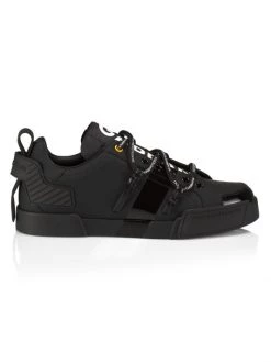 DOLCE&GABBANA Portofino Logo Strap Leather Sneakers For Men Nero -Deals DOLCE&GABBANA Store unnamed file 546
