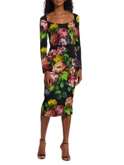 DOLCE&GABBANA Painterly Floral Long-Sleeve Dress -Deals DOLCE&GABBANA Store unnamed file 568