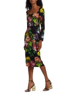 DOLCE&GABBANA Painterly Floral Long-Sleeve Dress -Deals DOLCE&GABBANA Store unnamed file 569