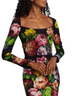 DOLCE&GABBANA Painterly Floral Long-Sleeve Dress -Deals DOLCE&GABBANA Store unnamed file 571