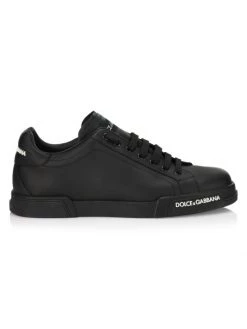 DOLCE&GABBANA Portofino Leather Sneakers For Men Nero
