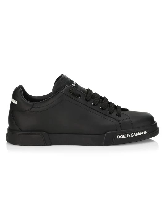 DOLCE&GABBANA Portofino Leather Sneakers For Men Nero 4 DOLCE&GABBANA Portofino Leather Sneakers For Men Nero - Image 2
