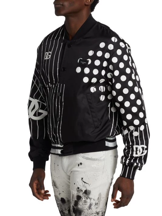 DOLCE&GABBANA Print-Block Logo Bomber Jacket For Men 6 DOLCE&GABBANA Print-Block Logo Bomber Jacket For Men - Image 4