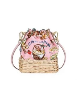 DOLCE&GABBANA Canvas & Raffia Bucket Bag -Deals DOLCE&GABBANA Store unnamed file 616