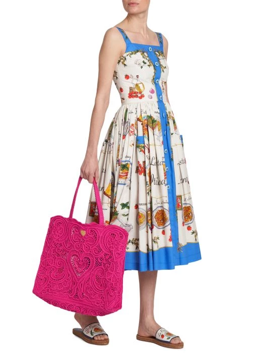DOLCE&GABBANA Capri Painterly Fit & Flare Midi-Dress 4 DOLCE&GABBANA Capri Painterly Fit & Flare Midi-Dress - Image 2