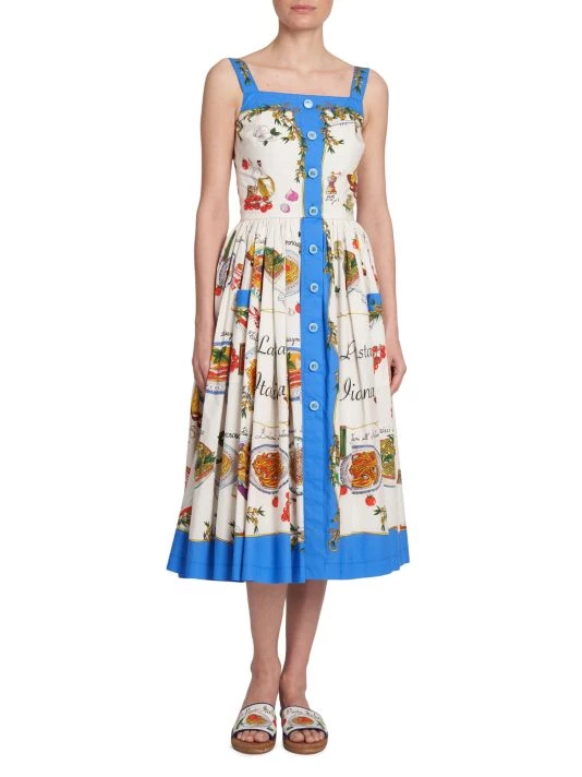 DOLCE&GABBANA Capri Painterly Fit & Flare Midi-Dress 5 DOLCE&GABBANA Capri Painterly Fit & Flare Midi-Dress - Image 3