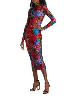 DOLCE&GABBANA Floral Long-Sleeve Body-Con Midi-Dress -Deals DOLCE&GABBANA Store unnamed file 645