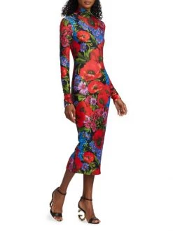 DOLCE&GABBANA Floral Long-Sleeve Body-Con Midi-Dress -Deals DOLCE&GABBANA Store unnamed file 646