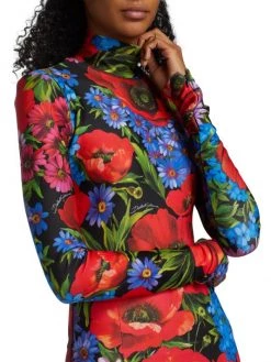DOLCE&GABBANA Floral Long-Sleeve Body-Con Midi-Dress -Deals DOLCE&GABBANA Store unnamed file 648